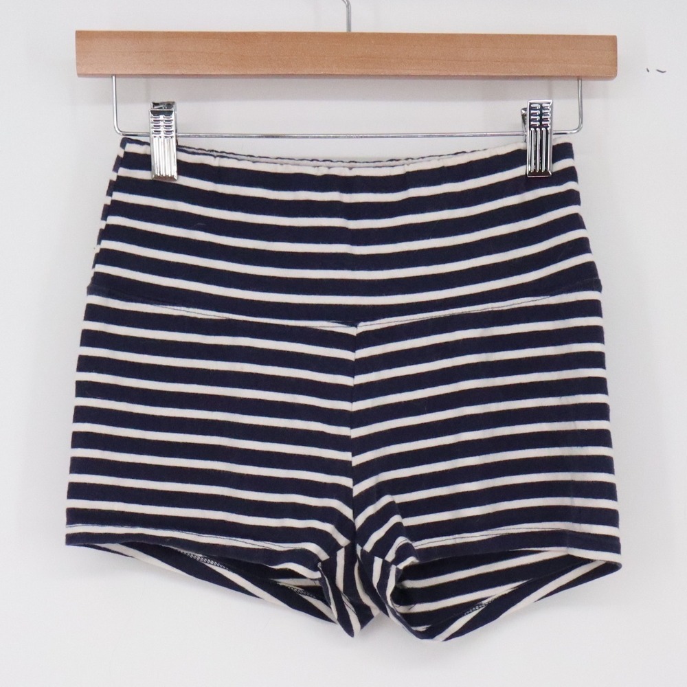 Wild Fable Shorts Womens S Knit High Rise Navy White Striped Stretch Excellent
